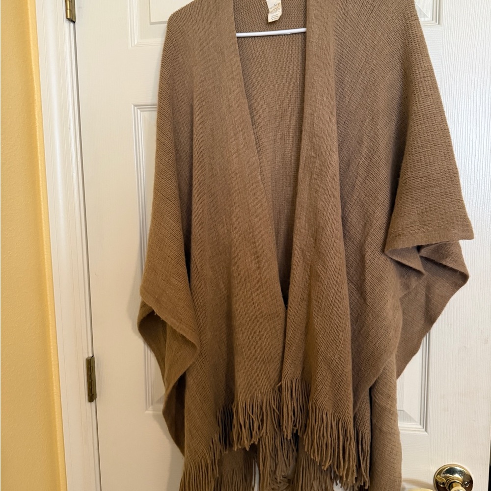 Brown Fringe Shawl